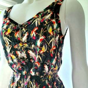 Material Girl Petite Bird Pattern Romper